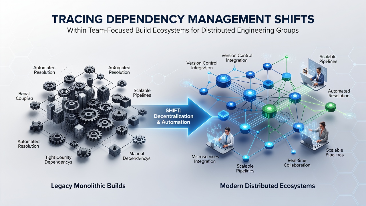 Tracing Dependency Management Shifts Within Team-Focused Build Ecosystems for Distributed Engineering Groups